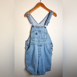 Vintage Union Bay Light Blue Denim Overalls Jean Shorts Women’s Size Large